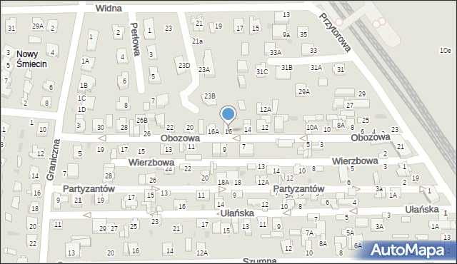 Ciechanów, Obozowa, 16, mapa Ciechanów