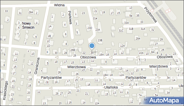 Ciechanów, Obozowa, 20, mapa Ciechanów