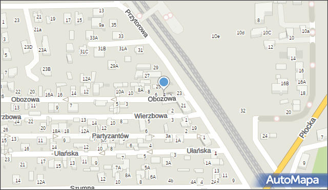 Ciechanów, Obozowa, 4, mapa Ciechanów