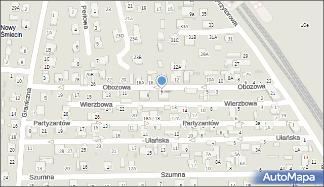 Ciechanów, Obozowa, 7a, mapa Ciechanów