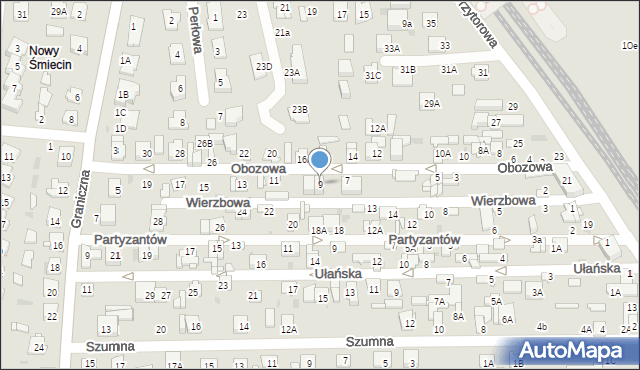 Ciechanów, Obozowa, 9, mapa Ciechanów