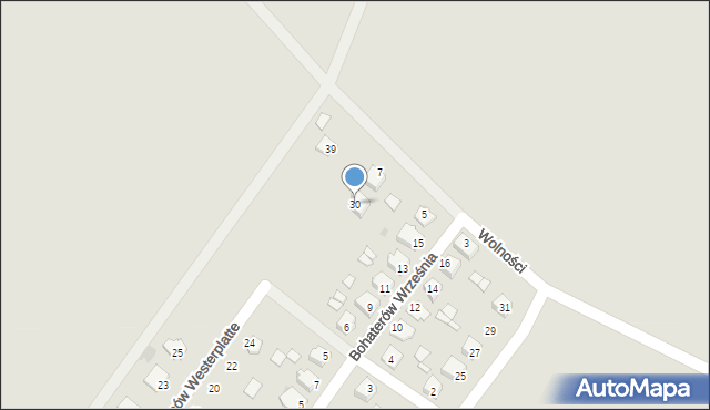 Cieszanów, Obrońców Westerplatte, 30, mapa Cieszanów