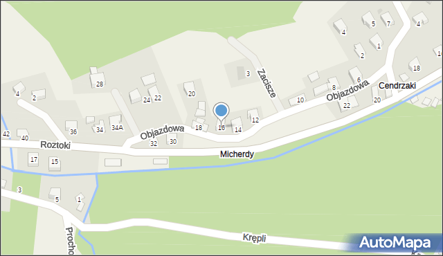Czernichów, Objazdowa, 16, mapa Czernichów