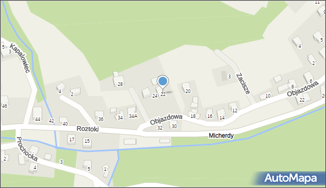 Czernichów, Objazdowa, 22, mapa Czernichów