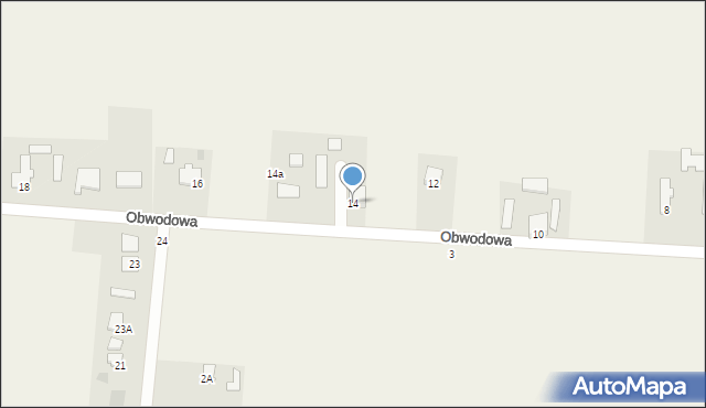 Czerniewice, Obwodowa, 14, mapa Czerniewice