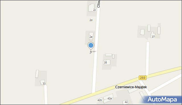 Czerniewice, Obwodowa, 2f, mapa Czerniewice