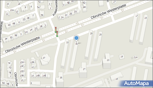 Częstochowa, Obrońców Westerplatte, 31, mapa Częstochowy