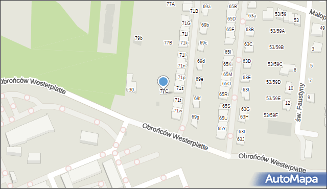 Częstochowa, Obrońców Westerplatte, 36, mapa Częstochowy
