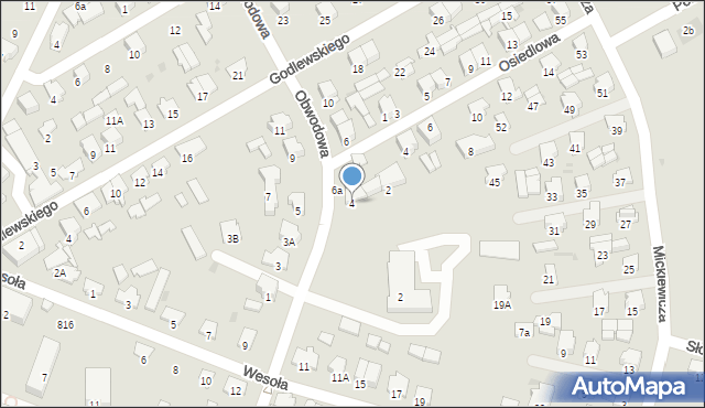 Dąbrowa Białostocka, Obwodowa, 4, mapa Dąbrowa Białostocka