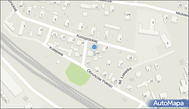Dobiegniew, Obrońców Pokoju, 12, mapa Dobiegniew