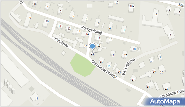 Dobiegniew, Obrońców Pokoju, 13, mapa Dobiegniew