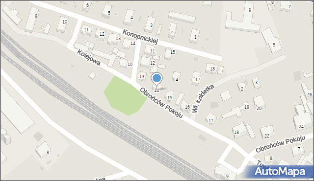 Dobiegniew, Obrońców Pokoju, 14, mapa Dobiegniew
