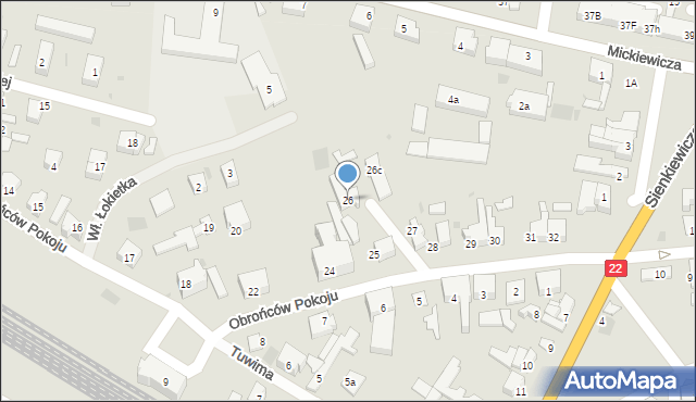 Dobiegniew, Obrońców Pokoju, 26, mapa Dobiegniew