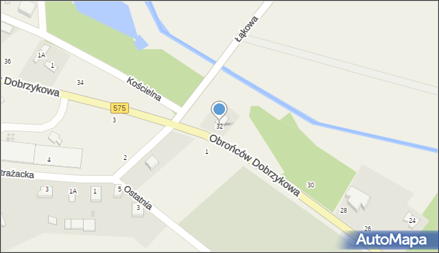 Dobrzyków, Obrońców Dobrzykowa, 32, mapa Dobrzyków