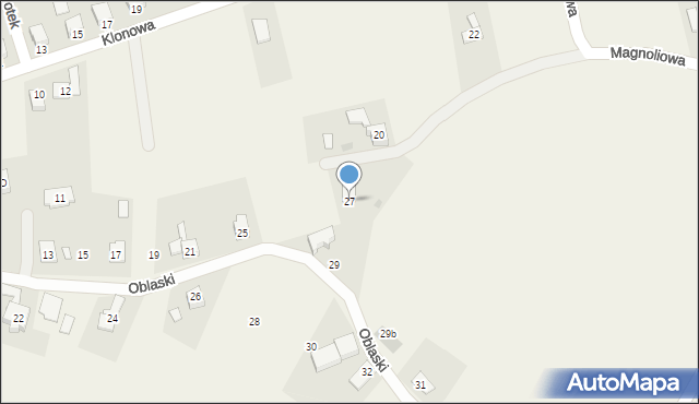 Drogomyśl, Oblaski, 27, mapa Drogomyśl