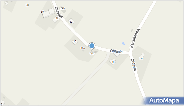 Drogomyśl, Oblaski, 36b, mapa Drogomyśl