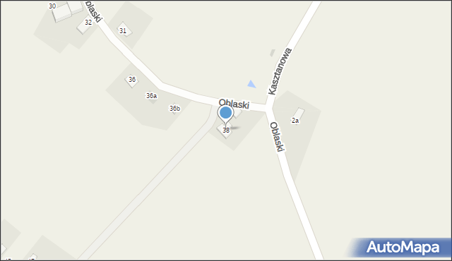 Drogomyśl, Oblaski, 38, mapa Drogomyśl