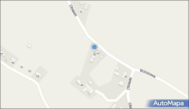 Drogomyśl, Oblaski, 42, mapa Drogomyśl