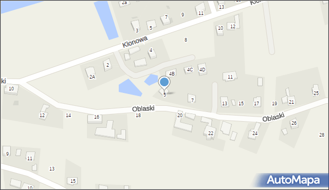 Drogomyśl, Oblaski, 5, mapa Drogomyśl