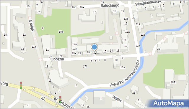 Elbląg, Oboźna, 17, mapa Elbląga