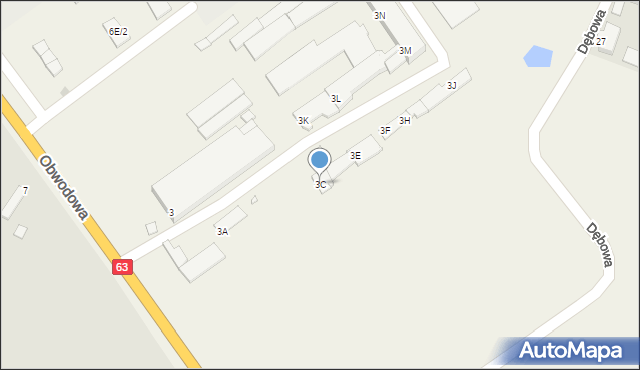 Gajewo, Obwodowa, 3C, mapa Gajewo