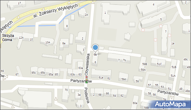 Gdańsk, Obywatelska, 6a, mapa Gdańska