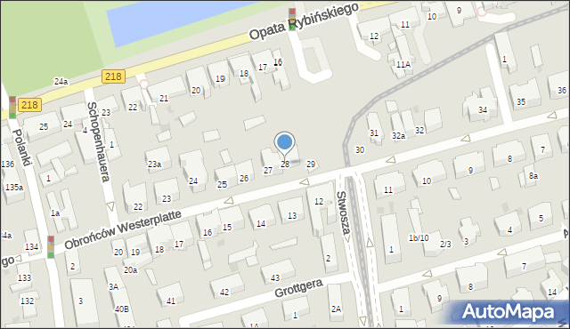 Gdańsk, Obrońców Westerplatte, 28, mapa Gdańska