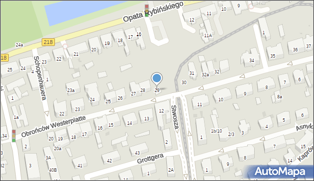 Gdańsk, Obrońców Westerplatte, 29, mapa Gdańska