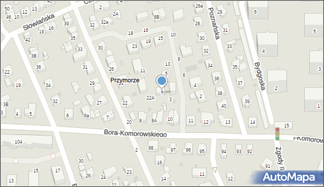 Gdańsk, Obotrycka, 7, mapa Gdańska