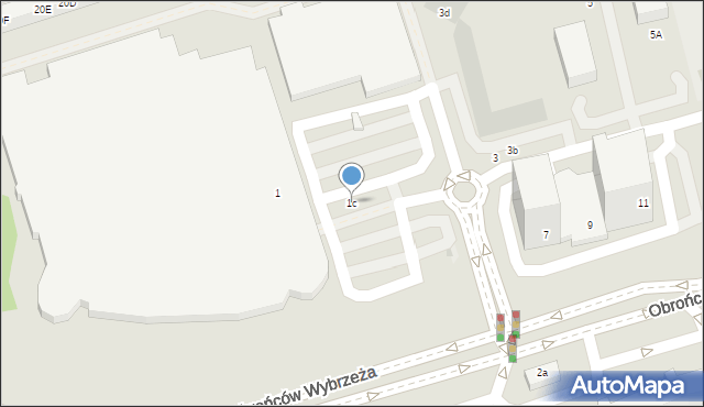 Gdańsk, Obrońców Wybrzeża, 1c, mapa Gdańska