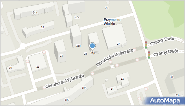 Gdańsk, Obrońców Wybrzeża, 25a, mapa Gdańska