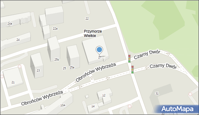 Gdańsk, Obrońców Wybrzeża, 27, mapa Gdańska