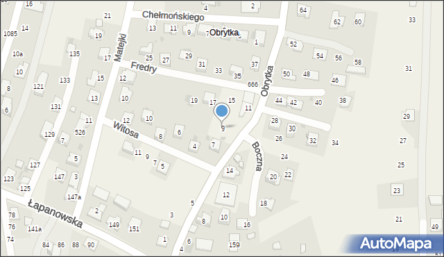 Gdów, Obrytka, 9, mapa Gdów