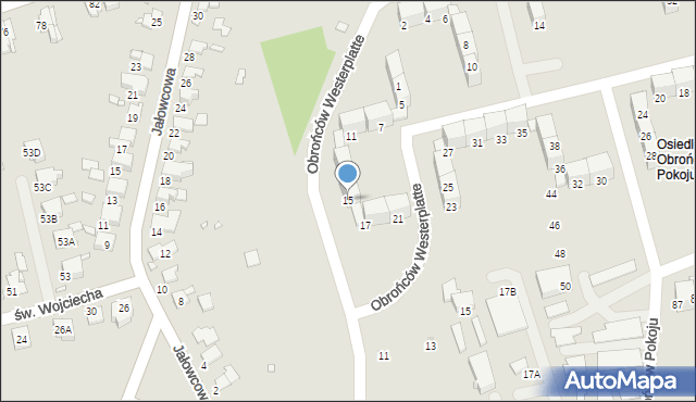 Gliwice, Obrońców Westerplatte, 15, mapa Gliwic