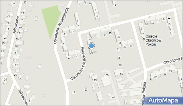 Gliwice, Obrońców Westerplatte, 23, mapa Gliwic