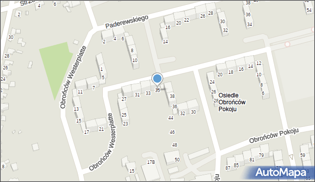 Gliwice, Obrońców Westerplatte, 35, mapa Gliwic