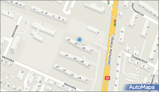Głogów, Obrońców Pokoju, 16C, mapa Głogów