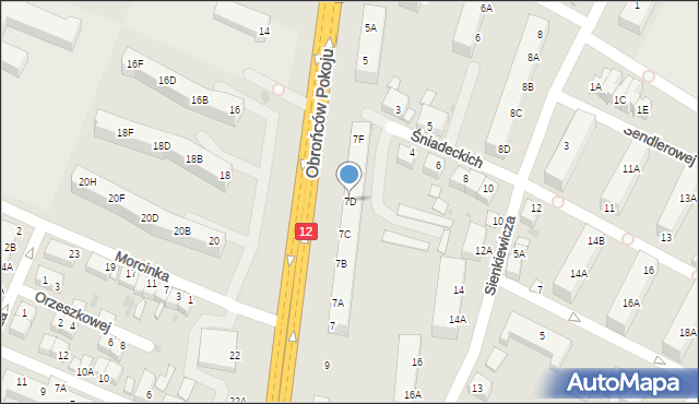 Głogów, Obrońców Pokoju, 7D, mapa Głogów