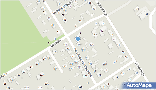 Głowno, Obrońców Westerplatte, 87a, mapa Głowno