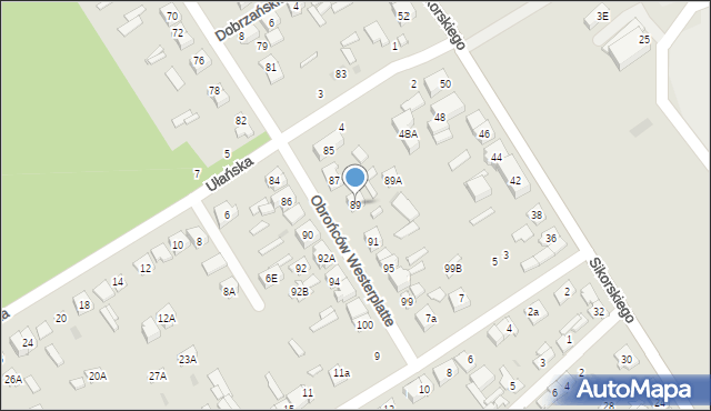 Głowno, Obrońców Westerplatte, 89, mapa Głowno