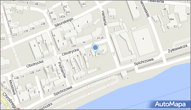 Gorzów Wielkopolski, Obotrycka, 1, mapa Gorzów Wielkopolski