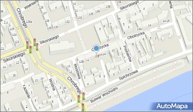 Gorzów Wielkopolski, Obotrycka, 11B, mapa Gorzów Wielkopolski