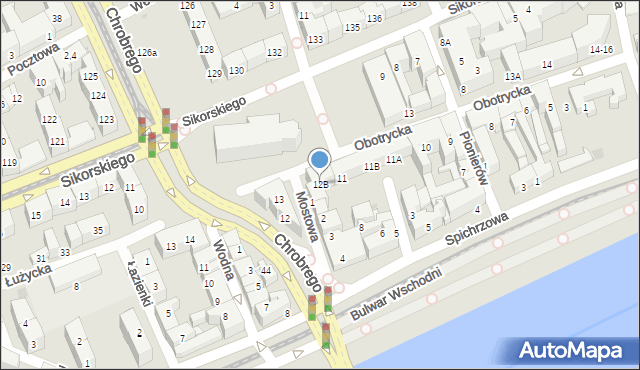 Gorzów Wielkopolski, Obotrycka, 12B, mapa Gorzów Wielkopolski