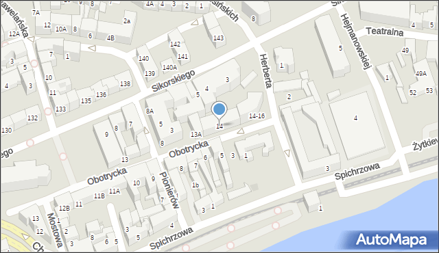 Gorzów Wielkopolski, Obotrycka, 14, mapa Gorzów Wielkopolski