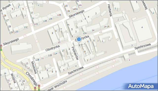 Gorzów Wielkopolski, Obotrycka, 8, mapa Gorzów Wielkopolski