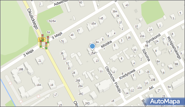 Grodzisk Mazowiecki, Obrońców Pokoju, 15A, mapa Grodzisk Mazowiecki