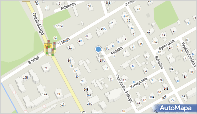 Grodzisk Mazowiecki, Obrońców Pokoju, 15B, mapa Grodzisk Mazowiecki