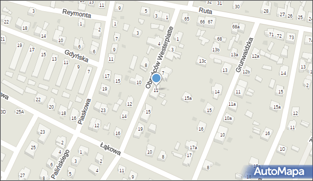Gryfice, Obrońców Westerplatte, 11, mapa Gryfice