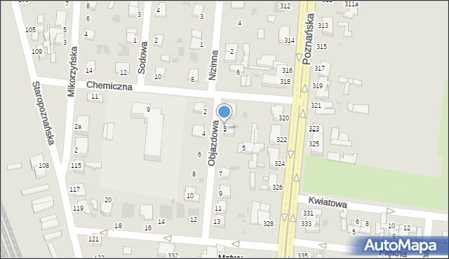 Inowrocław, Objazdowa, 3, mapa Inowrocławia