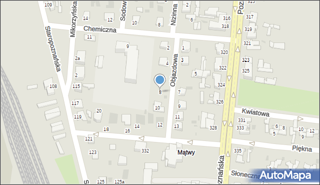 Inowrocław, Objazdowa, 8, mapa Inowrocławia